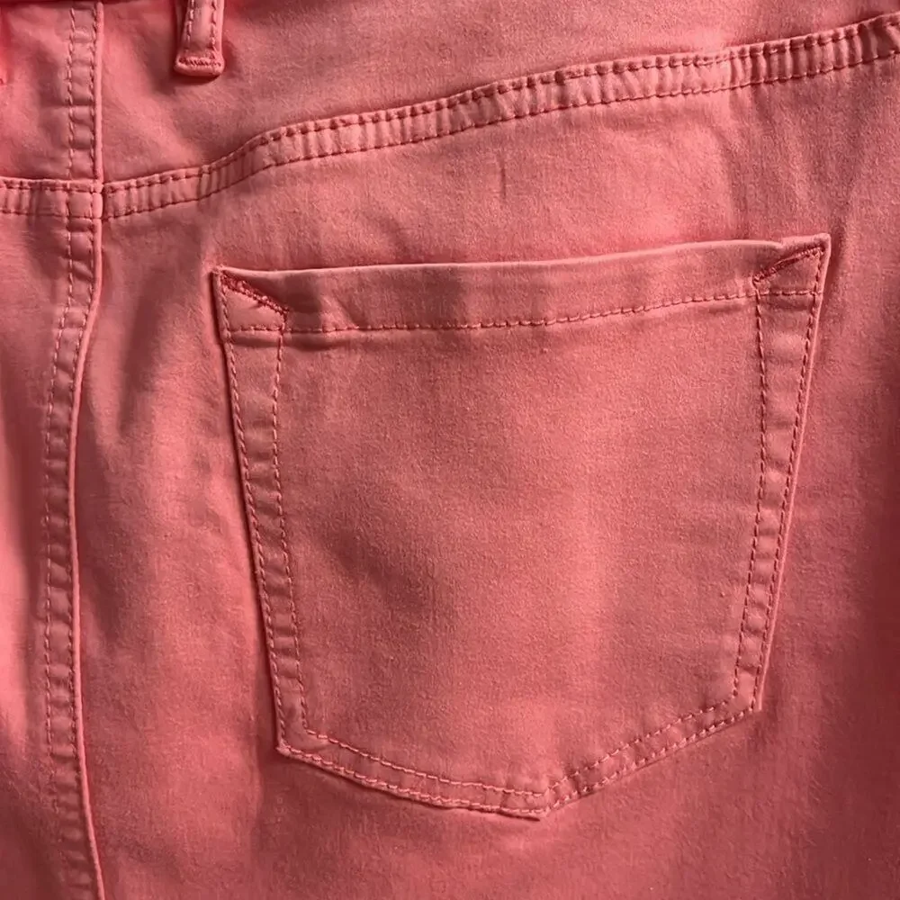 Tommy Bahama Boracay Beach Denim Tencel Skirt Pure Coral Size 14 - Picture 6 of 7